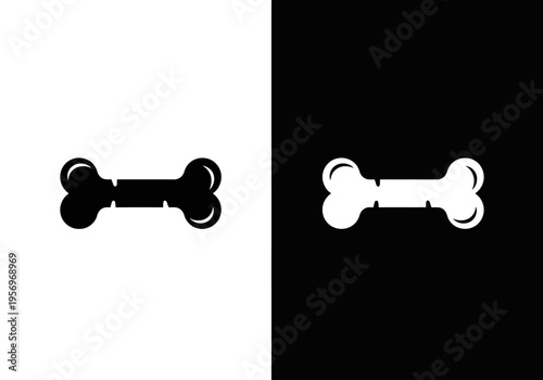 A graphic illustration shows black and white dog bone icons side by side on split white and black backgrounds.