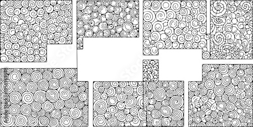 Set of 9 geometric pattern backgrounds vector