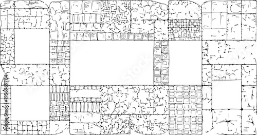 Set of vintage mosaic frames vector