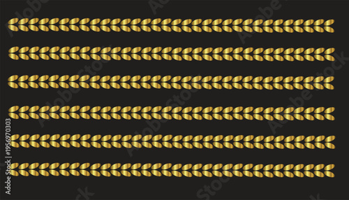 Luxury golden knitting texture pattern vector illustration with horizontal rows of wool stitches on black background for elegant textile design or premium craft project