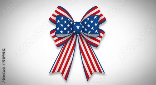 Patriotic american flag ribbon bow