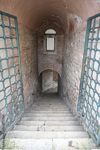 An ancient stone staircase