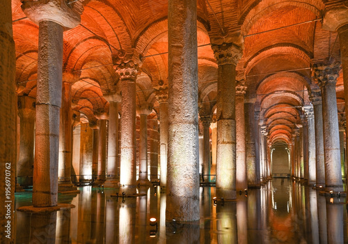 Ancient Basilica cistern in Istanbul, Turkey