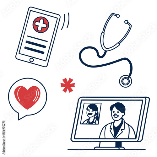 Telemedicine and health stethoscope smartphone heart