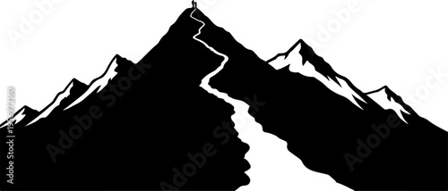 Black silhouette of mountain range vector