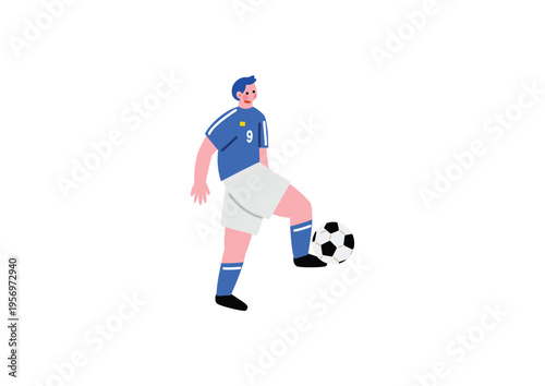 リフティングするサッカー選手のイラスト