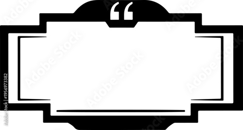 Vector quote box icon, blank speech bubble