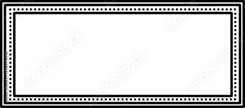 Vector rectangular label template with perforated border