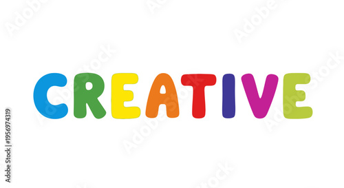 Colorful and Playful Word Art The Word 'CREATIVE' Displayed in Bright, Distinct Letters
