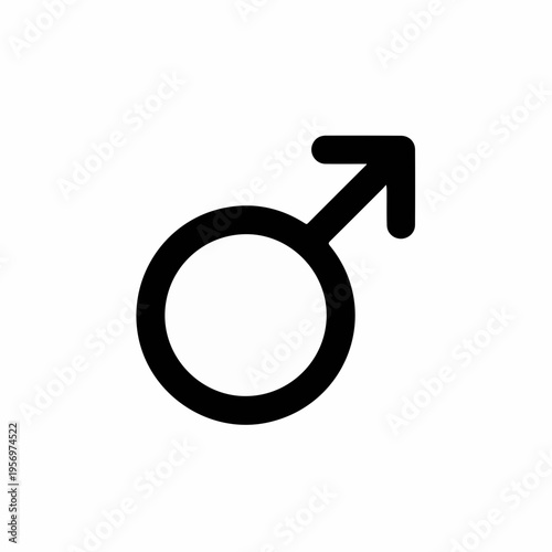 Black Male Gender Symbol Vector Icon for UI, Web, and Graphic Design Projects