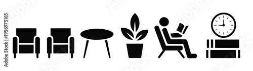 Modern Living Room Interior Vector Illustration