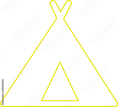 Camping tent icon outdoor adventure shelter symbols with camp tents, mountain and forest travel elements for hiking tourism nature trip vector illustration design