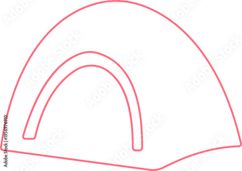 Camping tent icon outdoor adventure shelter symbols with camp tents, mountain and forest travel elements for hiking tourism nature trip vector illustration design