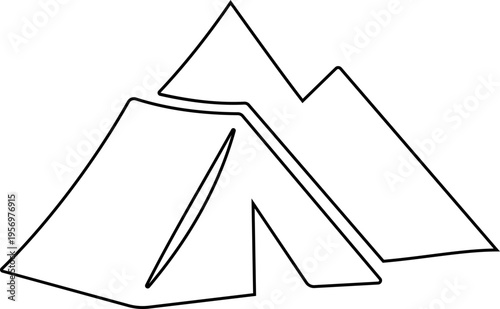 Camping tent icon outdoor adventure shelter symbols with camp tents, mountain and forest travel elements for hiking tourism nature trip vector illustration design