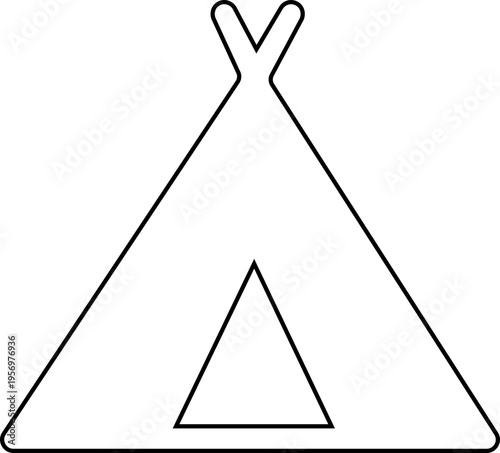 Camping tent icon outdoor adventure shelter symbols with camp tents, mountain and forest travel elements for hiking tourism nature trip vector illustration design