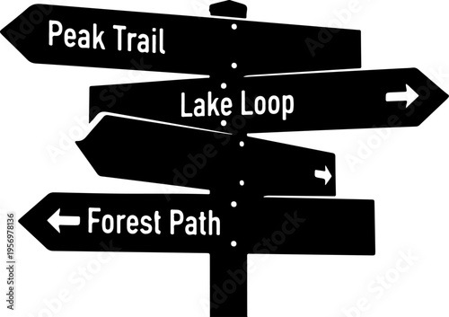 Set of 3 directional trail signs vector