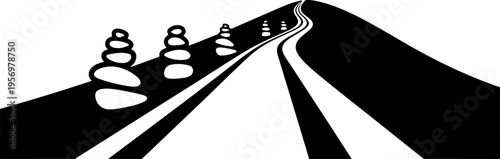 Set of road and traffic cone icons vector