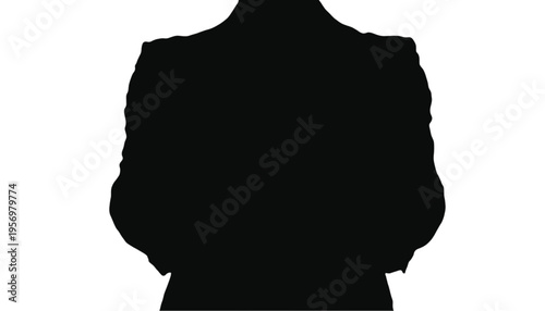 Person silhouette standing with arms crossed, conveying confidence, authority, or a sense of contemplation.