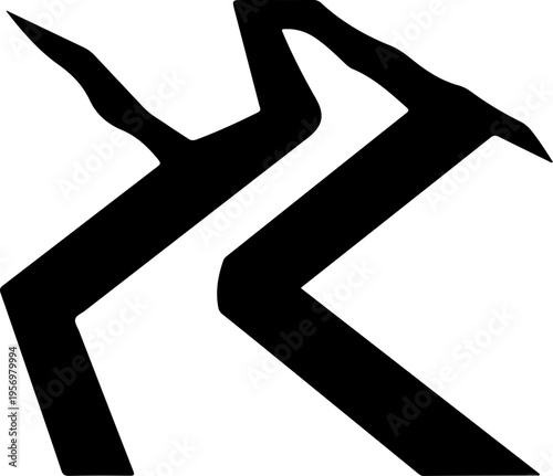 Black vector pickaxe icon