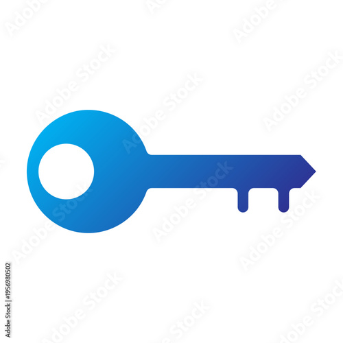Solid Gradient Icon of a key representing a strategic solution and access to new business opportunities