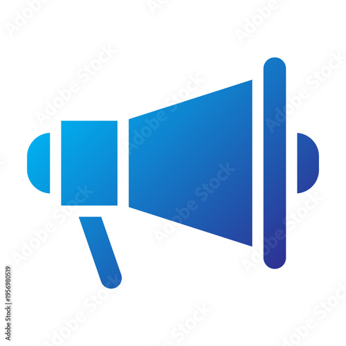 Solid Gradient Icon of a megaphone representing business outreach and marketing communication