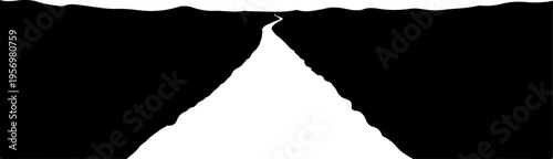 Vector mountain peak silhouette icon