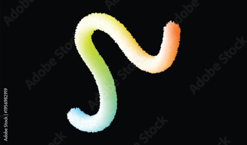Fluffy swirling fuzzy shape gradient light curve illustration