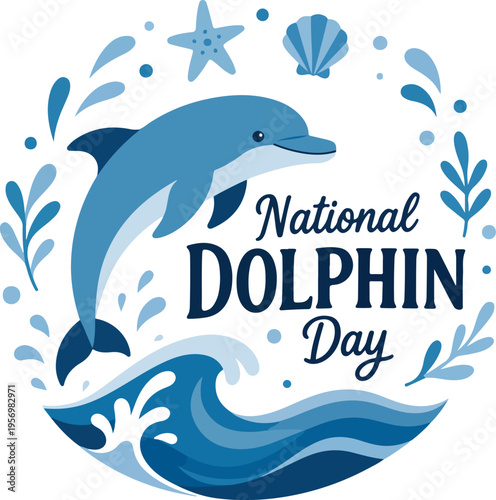 Dolphin swimming in ocean waves.