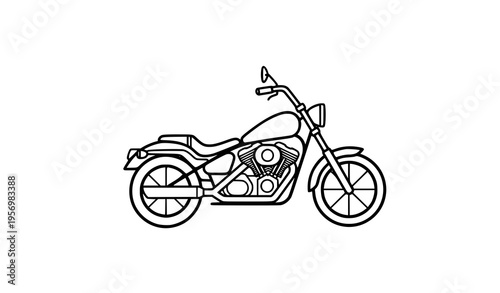 Cruiser motorcycle perspective view vector illustration modern detailed bike isolated on white background no branding