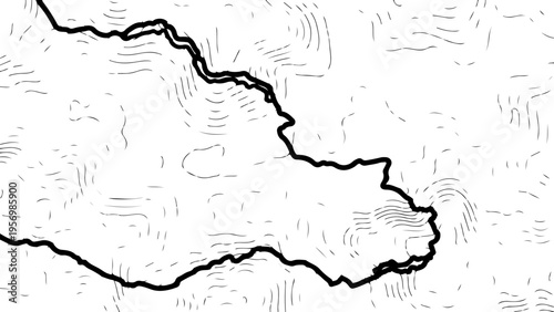Vector topographic map border illustration