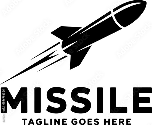 Missile Launch Logo Rocket Speed Icon Military Technology Vector Illustration