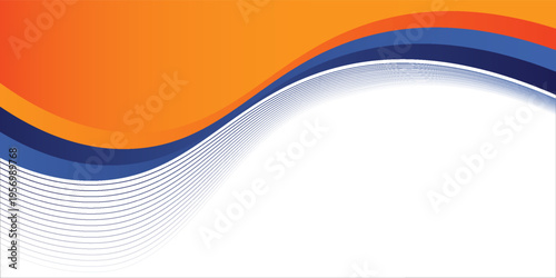 abstract blue orange corporate background with 3d concept. abstract white background with blue  and orange wave background banner with formal concept for banner advertisement announcement certificate