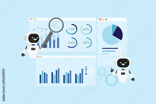 AI Data Analytics Dashboard with Artificial Intelligence Automation and Business Intelligence Visualization