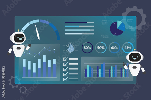 AI Data Analytics Dashboard with Artificial Intelligence Automation and Business Intelligence Visualization