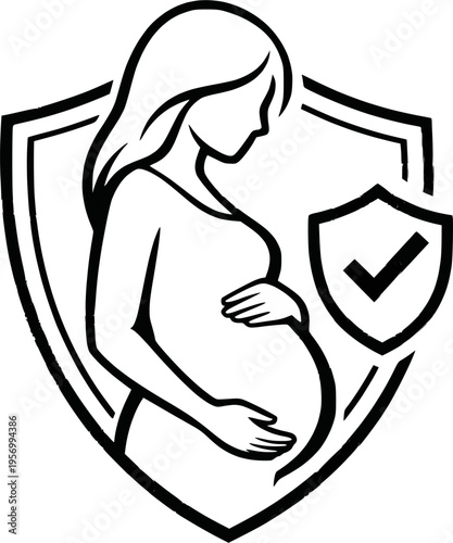 pregnant woman silhouette vector design 