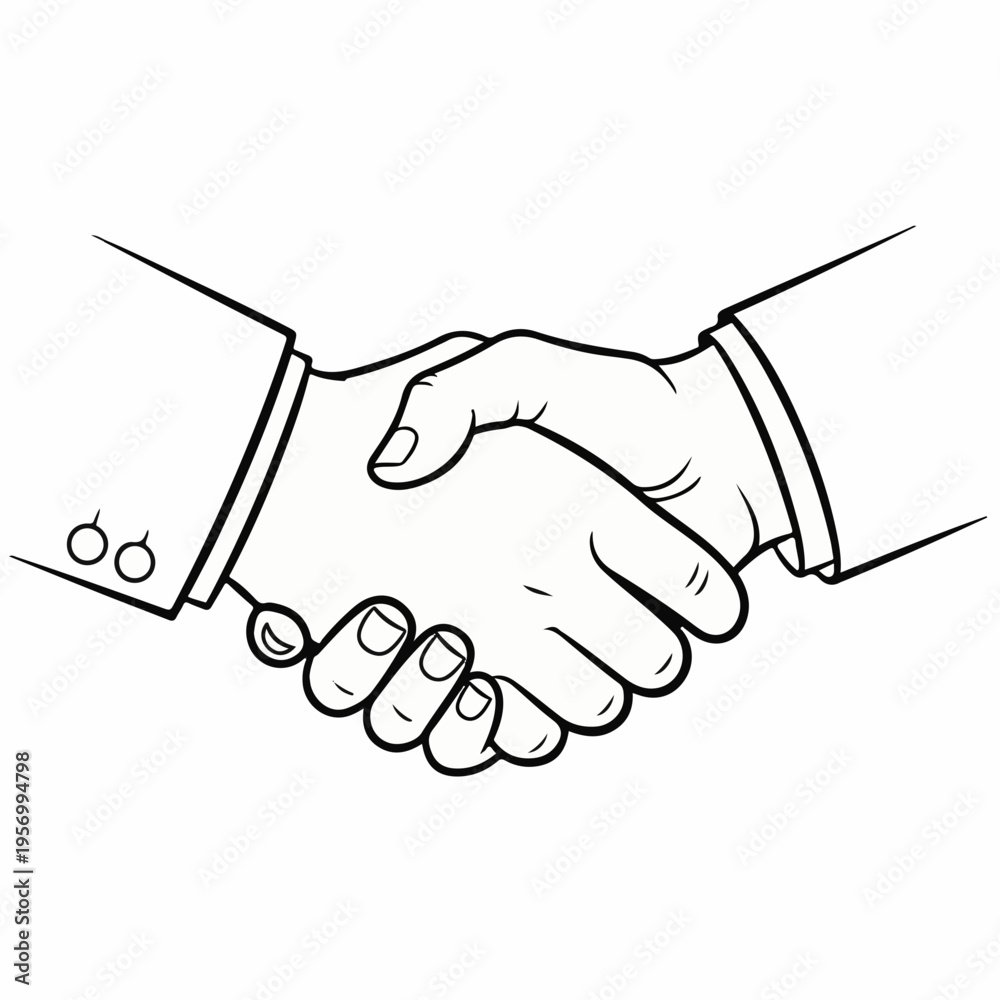 Fototapeta premium Professional handshake vector illustration depicting agreement, partnership, and business deal