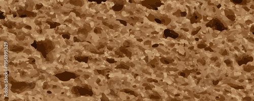 Bread slice macro texture, baked dough pattern. Brown bread loaf cut close up, wheat toast slice