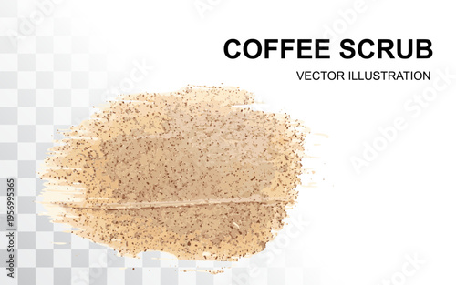 Coffee Scrub Smear Isolated, Body Peeling Cream Sample