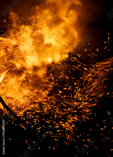 A fire is burning and the smoke is billowing