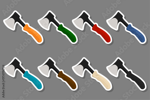 big kit steel axes with wooden handle