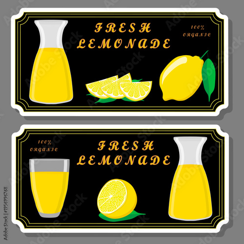 Tasty lemon lemonade in glass pitcher