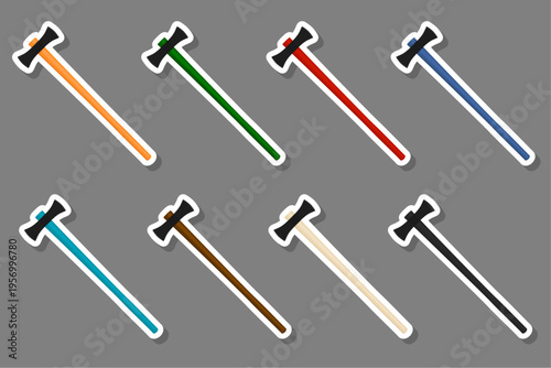 big kit steel axes with wooden handle