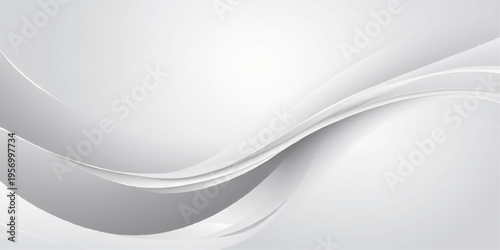 An abstract white background featuring dynamic wavy lines and a blue light motion creates a sleek gray vector texture for a professional business wallpaper design