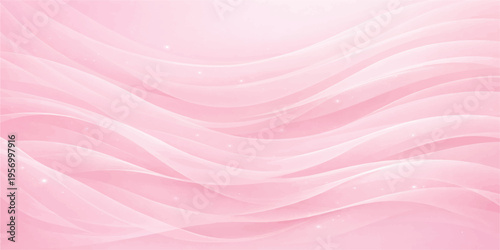 An elegant pink abstract background features soft flowing waves of rosy silk fabric and satin textures in a light purple wallpaper design