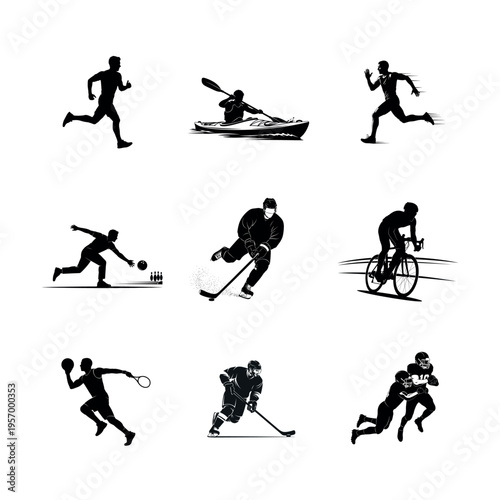 silhouettes of skiers