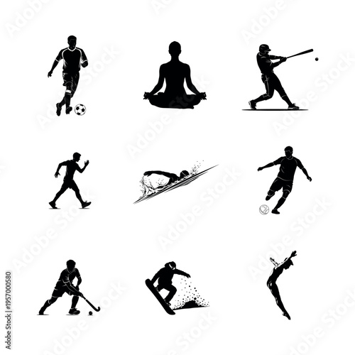 silhouettes of skiers