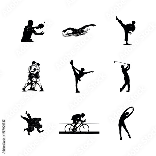 sports silhouette vector design 
