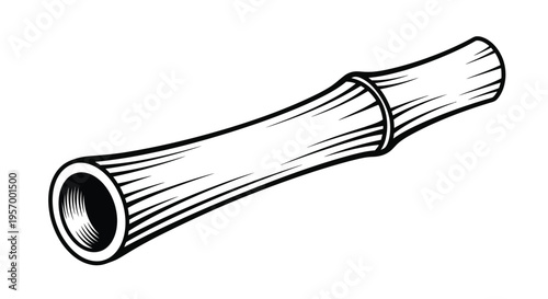 Vintage woodcut illustration of a pipe detailed engraving silhouette