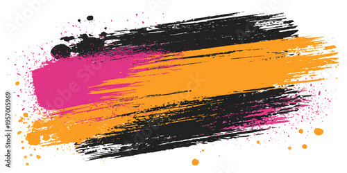 Dynamic abstract strokes burst with vibrancy and energy, expressing a spectrum of emotions and artistic expression. A blend of colors, the visual elements converge to create a captivating composition.