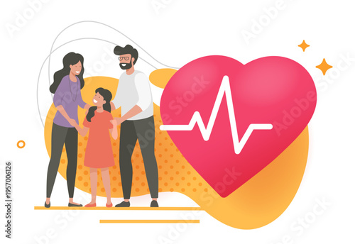 Family health health medical concept icon graphic vector, parental wellness healthcare support illustration modern design
